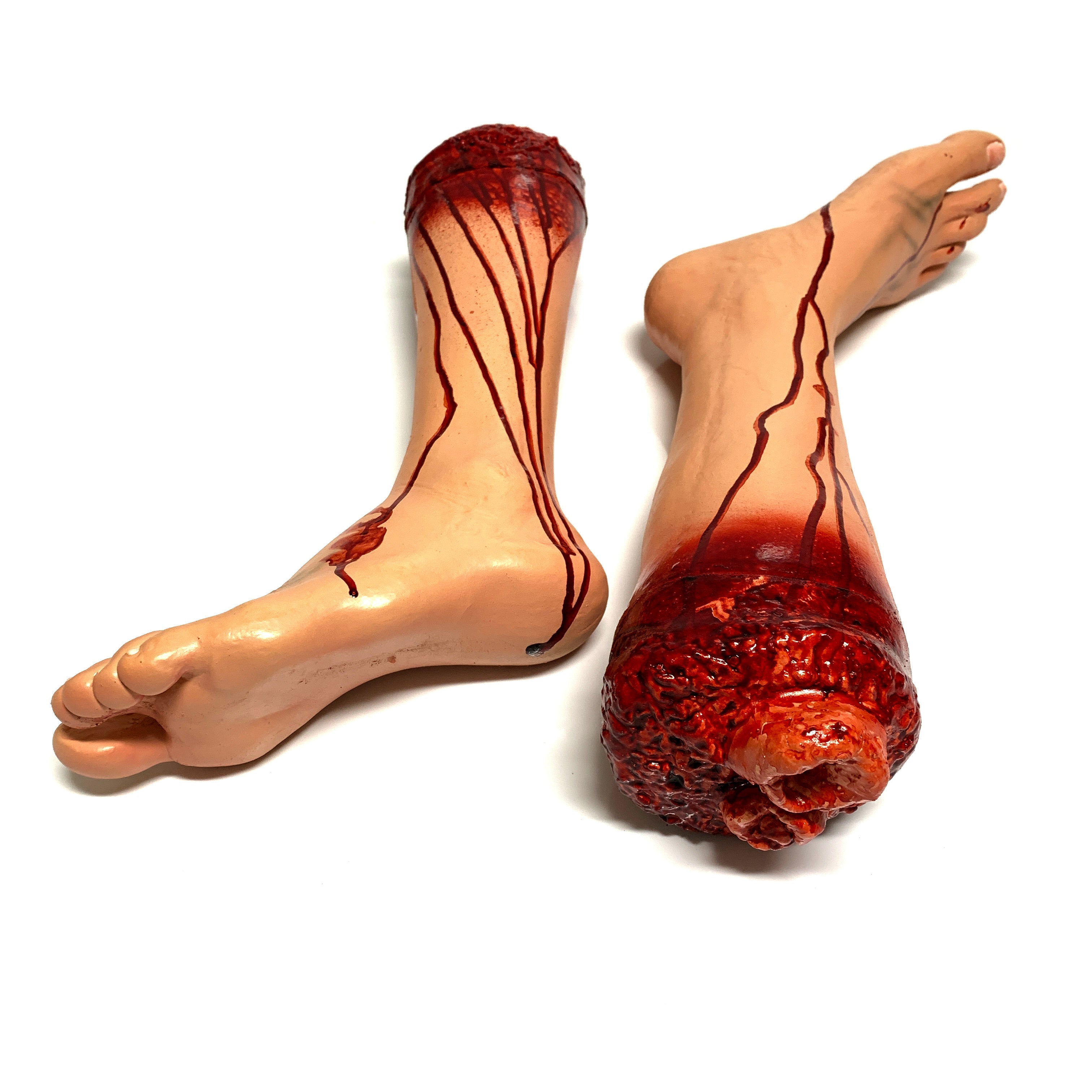Foam Rubber and Vinyl Bloody Severed Foot Stump