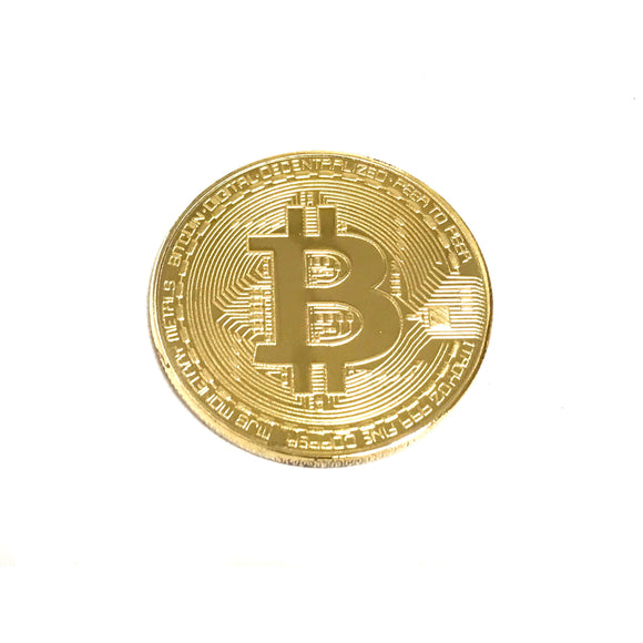 Gold Plated Bitcoin Cryptocurrency BTC Collectible Replica Display Prop