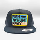 Fish Hunt Pray Christian Trucker Hat-3