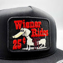 Wiener Rides 25 Cents All Black Trucker Hat-2