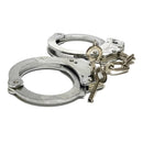 Handcuffs Deluxe Double-Lock Nickel Plated with Key - Fully Functional Locking Prop-2