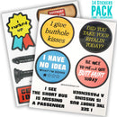 Funny- Gag- Jokes - Shenanigans Adult 14 Sticker Pack | Firefighter House Sticker-1