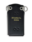 Firefighter Leather Radio Holster with Belt, Strap, Anti-Sway Strap, and Mic Loops. Perfect for Firefighters, EMT, Police-3