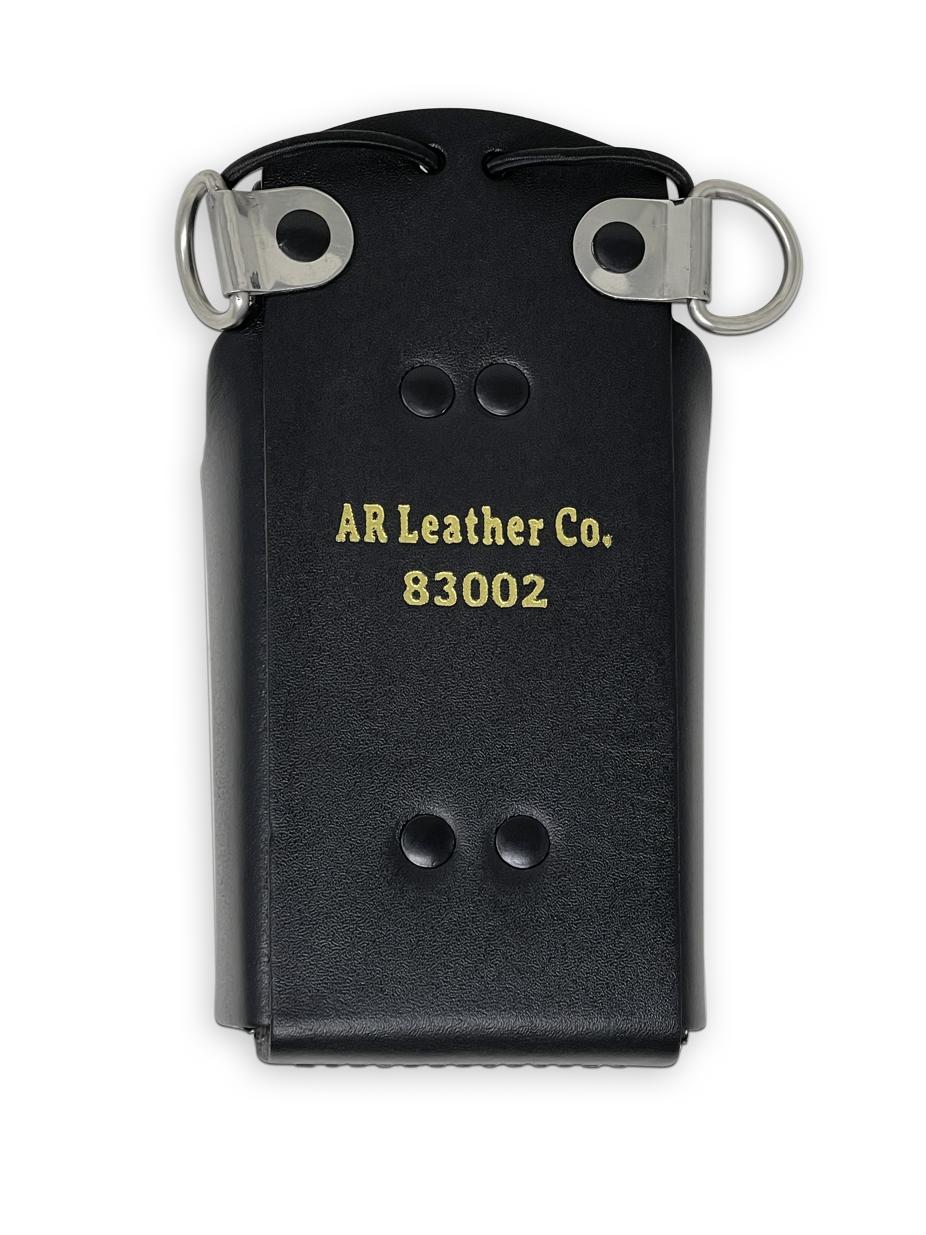 Firefighter Leather Radio Holster with Belt, Strap, Anti-Sway Strap, and Mic Loops. Perfect for Firefighters, EMT, Police