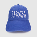 Tequila Drinker Blue Wash Strap Back Dad Hat Custom Embroidered-1