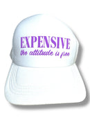 Trucker Hat -  Expensive, the attitude is free - Purple-1