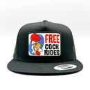 Free Cock Rides Funny Retro Trucker Hat-1