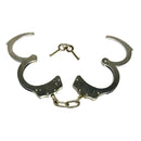 Handcuffs Deluxe Double-Lock Nickel Plated with Key - Fully Functional Locking Prop-3