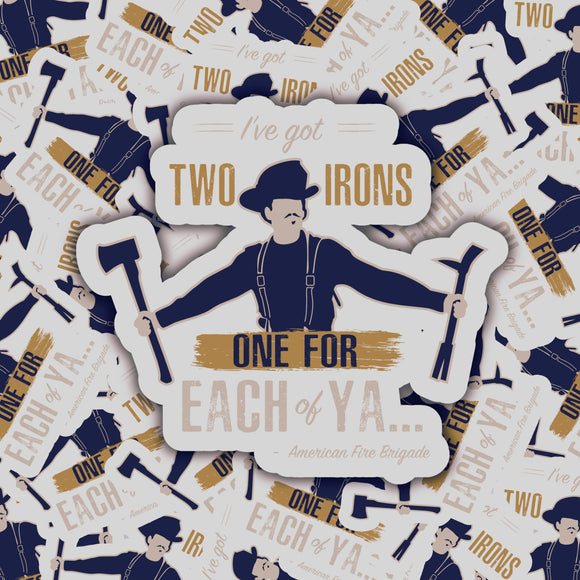 Doc Holiday "Two Irons" Sticker