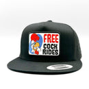 Free Cock Rides Funny Retro Trucker Hat-3