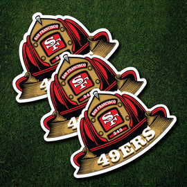 NFL Fire Helmet Stickers - 3 Pack - 0