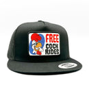 Free Cock Rides Funny Retro Trucker Hat-5