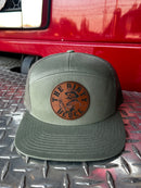 Olive Green Richardson 7 Panel Brown Leather Patch-1