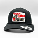 Wiener Rides 25 Cents Curved Snapback Trucker Hat-3