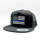 USA Thin Blue Line Flag Support Police Officers Trucker Hat-5