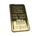 Gold Credit Suisse One Ounce Ingot Replica Prop-2