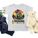 I Crushed Kindergarten T-Rex Dinosaur Graduation T-Shirt for Kids-5