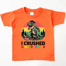 I Crushed Kindergarten T-Rex Dinosaur Graduation T-Shirt for Kids-6