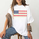 American Flag Daysies, Flowers Independence Day T-shirt-1
