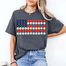 American Flag Daysies, Flowers Independence Day T-shirt-7