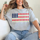 American Flag Daysies, Flowers Independence Day T-shirt-2