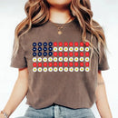 American Flag Daysies, Flowers Independence Day T-shirt-5