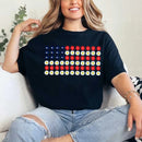 American Flag Daysies, Flowers Independence Day T-shirt-4