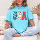 USA Floral T-Shirt - Independence Day Flowers Tees-6
