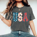 USA Floral T-Shirt - Independence Day Flowers Tees-10