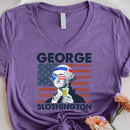 George Sloshington 4th of July Unisex V-Neck Shirt – Washington Drinking Party Tee-3