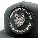 Wolves Don't Lose Sleep Over Opinion of Sheep Motivational Trucker Hat-2