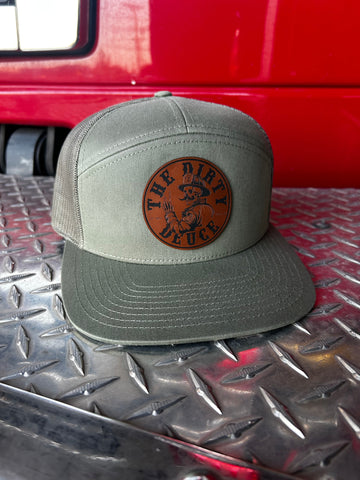 Olive Green Richardson 7 Panel Brown Leather Patch - 0