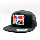 Free Cock Rides Funny Retro Trucker Hat-4