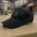 Murdered Out Black Ripstop Full Fabric American Flag Range Hat-7