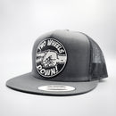 Two Wheels Down Harley Motorcycle Trucker Hat-6