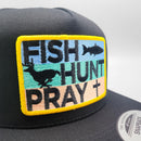 Fish Hunt Pray Christian Trucker Hat-2