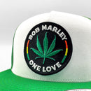 Bob Marley One Love Marijuana 420 Trucker Hat-2