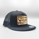 Fish Hunt Pray Christian (Brown) Trucker Hat-8