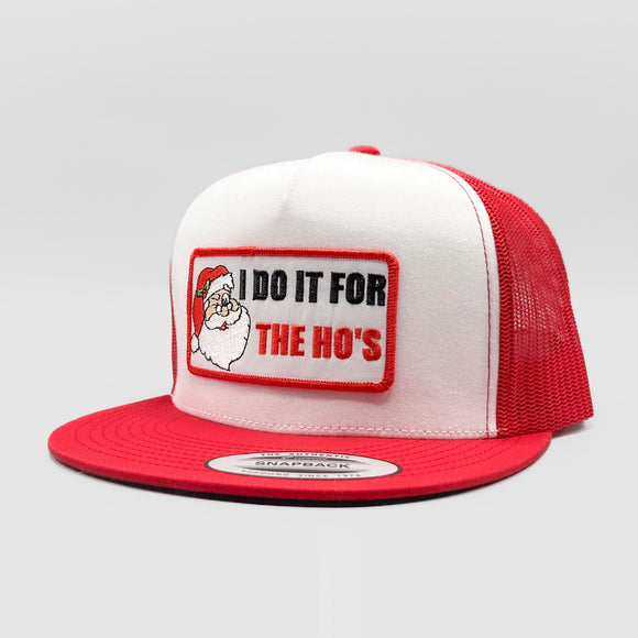Santa "I Do it for the Ho's" Christmas Trucker Hat