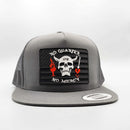 Blackbeard Pirate No Quarter, No Mercy Patriotic Trucker Hat-4