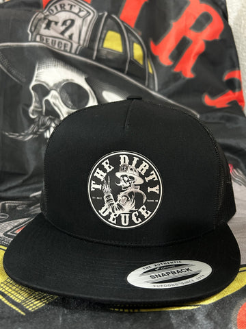 YP Classic Snapback (Black/Silver Leather Patch)
