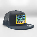Fish Hunt Pray Christian Trucker Hat-6