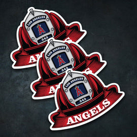 MLB (AL) Fire Helmet Stickers - 3 Pack - 0