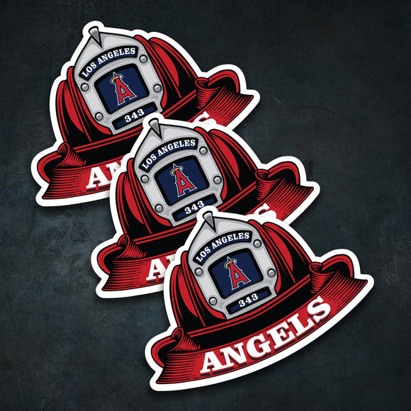 MLB (AL) Fire Helmet Stickers - 3 Pack