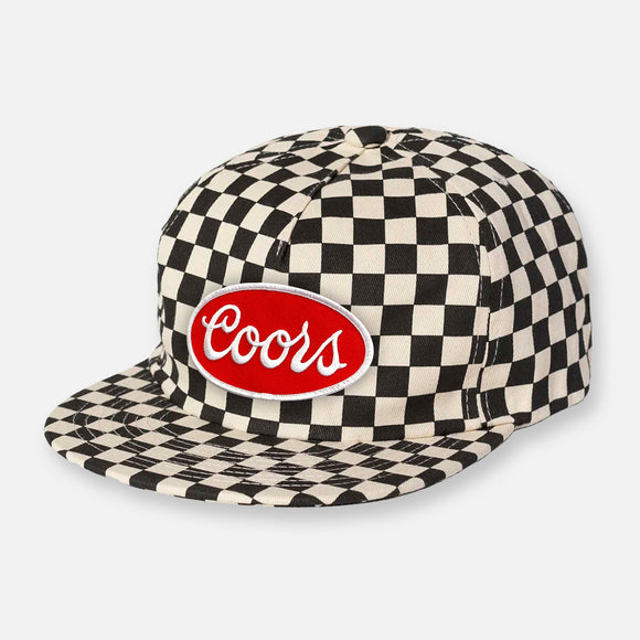CHECKERBOARD PIT CREW PATCH HAT COLLECTION BLACK-WHITE