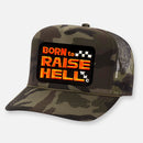 BORN TO RAISE HELL CURVED BILL PATCH HAT-11