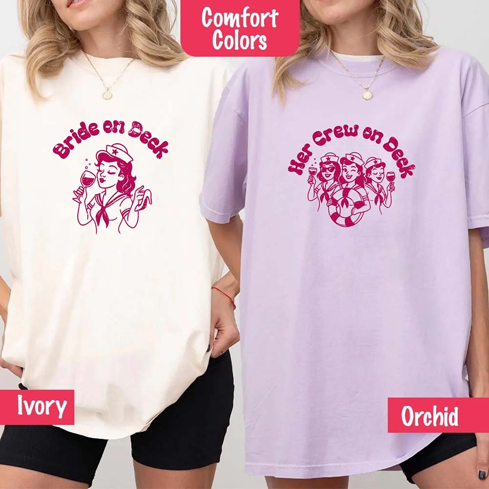 Bride on Deck Comfort Colors Shirt – Nautical Bachelorette Party Tee for Cruise or Beach Wedding