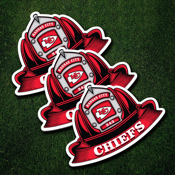 NFL Fire Helmet Stickers - 3 Pack