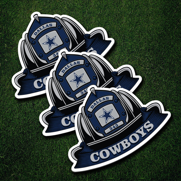 NFL Fire Helmet Stickers - 3 Pack