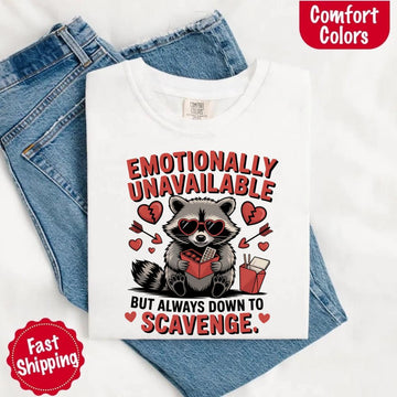 Comfort Colors Emotionally Unavailable Raccoon T-Shirts - 0